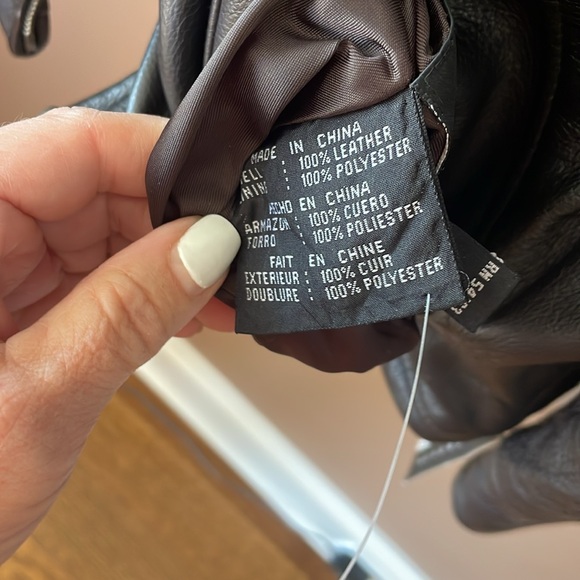 NWT Kenneth Cole Reversible Brown Leather Jacket with Fleece Inside- Medium - Picture 5 of 16